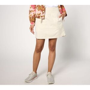 Fashion Women's Petite Skirt PL Stretch Woven Ripstop Printed White A642828